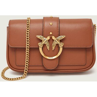 Pinko Skórzana torebka na ramię LOVE ONE POCKET camel OS Pinko Skórzana torebka na ramię LOVE ONE POCKET camel OS