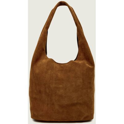 Calvin Klein Hobo zamsz brązowy OS Calvin Klein Hobo zamsz brązowy OS