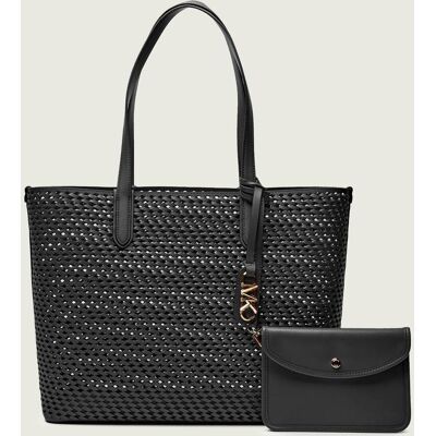 Michael Kors Skórzana shopperka + saszetka ELIZA czarny OS Michael Kors Skórzana shopperka + saszetka ELIZA czarny OS