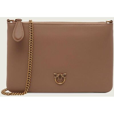 Pinko Skórzana kopertówka Flat Classic Vitello Seta brązowy OS Pinko Skórzana kopertówka Flat Classic Vitello Seta brązowy OS