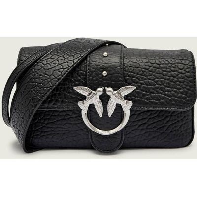 Pinko Skórzana torebka na ramię LOVE ONE MINI SLOUCHY czarny OS Pinko Skórzana torebka na ramię LOVE ONE MINI SLOUCHY czarny OS