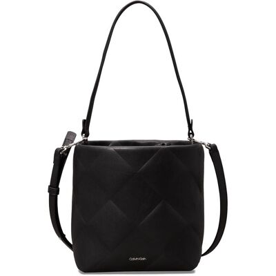 Calvin Klein Torebka na ramię + saszetka DIAMOND QUILT czarny OS Calvin Klein Torebka na ramię + saszetka DIAMOND QUILT czarny OS