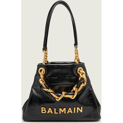 Balmain Skórzana torebka na ramię 1945 SOFT SMALL czarny OS Balmain Skórzana torebka na ramię 1945 SOFT SMALL czarny OS