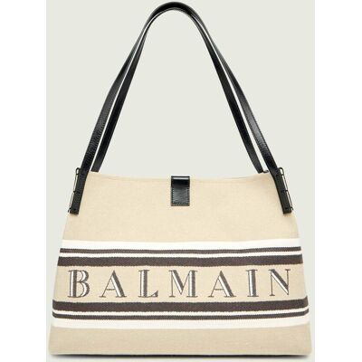 Balmain Shopperka Release z dodatkiem skóry beżowy OS Balmain Shopperka Release z dodatkiem skóry beżowy OS