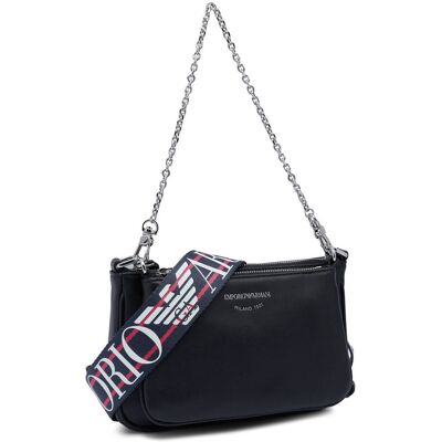 Giorgio Armani Emporio Armani Skórzana torebka na ramię + saszetka czarny OS Giorgio Armani Emporio Armani Skórzana torebka na ramię + saszetka czarny OS