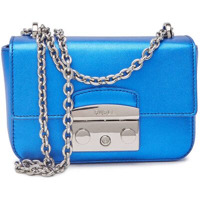 Furla Skórzana torebka na ramię metropolis mini indygo OS Furla Skórzana torebka na ramię metropolis mini indygo OS