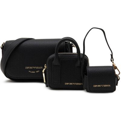 Giorgio Armani Emporio Armani Torebka na ramię + saszetki czarny OS Giorgio Armani Emporio Armani Torebka na ramię + saszetki czarny OS