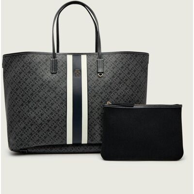 Tommy Hilfiger Dwustronna shopperka + saszetka MONOPLAY LE MAXI czarny OS Tommy Hilfiger Dwustronna shopperka + saszetka MONOPLAY LE MAXI czarny OS