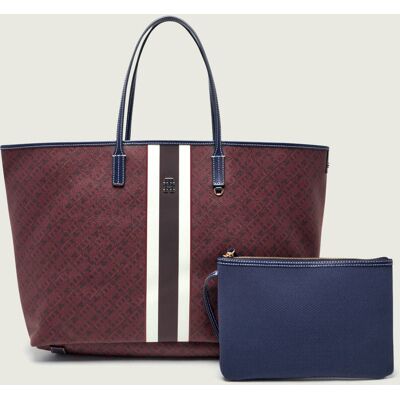 Tommy Hilfiger Dwustronna shopperka + saszetka MONOPLAY LE MAXI bordowy OS Tommy Hilfiger Dwustronna shopperka + saszetka MONOPLAY LE MAXI bordowy OS