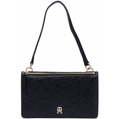 Tommy Hilfiger Torebka na ramię REFINED MONO czarny OS Tommy Hilfiger Torebka na ramię REFINED MONO czarny OS