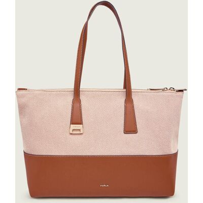 Furla Shopperka FURLA OLIVIA z dodatkiem skóry beżowy OS Furla Shopperka FURLA OLIVIA z dodatkiem skóry beżowy OS