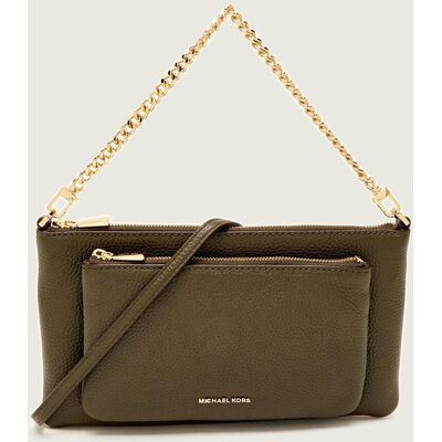 Michael Kors Skórzana kopertówka Jet Set zielony OS Michael Kors Skórzana kopertówka Jet Set zielony OS
