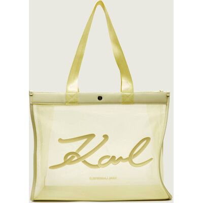 Karl Lagerfeld Jeans Torba plażowa + saszetka K/Signature limonkowy OS Karl Lagerfeld Jeans Torba plażowa + saszetka K/Signature limonkowy OS