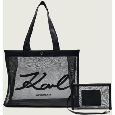 Karl Lagerfeld Jeans Torba plażowa + saszetka K/Signature czarny OS Karl Lagerfeld Jeans Torba plażowa + saszetka K/Signature czarny OS