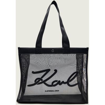Karl Lagerfeld Jeans Torba plażowa + saszetka K/Signature czarny OS Karl Lagerfeld Jeans Torba plażowa + saszetka K/Signature czarny OS