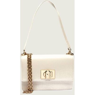 Furla Skórzana torebka na ramię Furla 1927 MINI ecru OS Furla Skórzana torebka na ramię Furla 1927 MINI ecru OS
