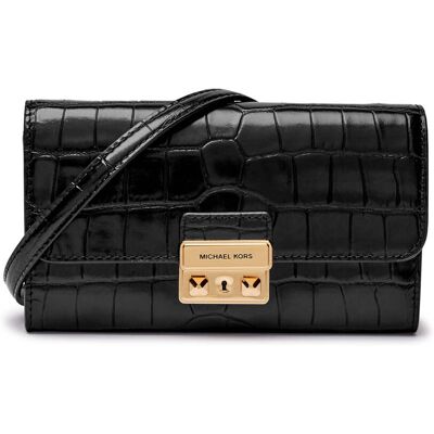 Michael Kors Skórzana kopertówka czarny OS Michael Kors Skórzana kopertówka czarny OS