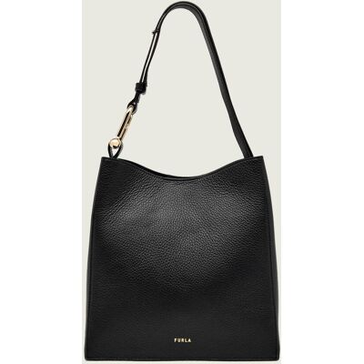 Furla Skórzana torebka na ramię FURLA NUVOLA czarny OS Furla Skórzana torebka na ramię FURLA NUVOLA czarny OS