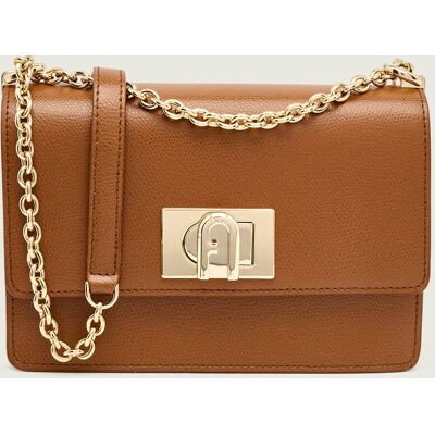 Furla Skórzana torebka na ramię Furla 1927 MINI brązowy OS Furla Skórzana torebka na ramię Furla 1927 MINI brązowy OS