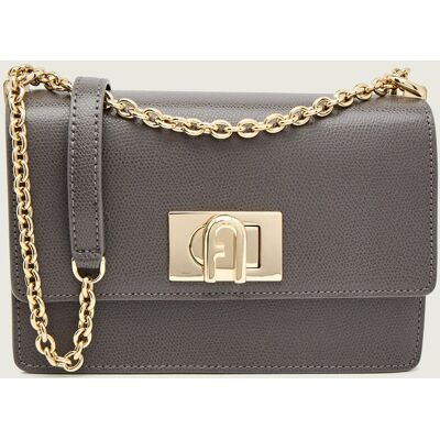Furla Skórzana torebka na ramię FURLA1927 szary OS Furla Skórzana torebka na ramię FURLA1927 szary OS