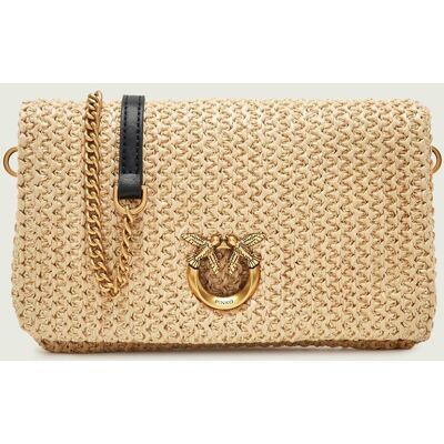 Pinko Kopertówka CLICK SOFT HORIZONTAL MINI z dodatkiem skóry beżowy OS Pinko Kopertówka CLICK SOFT HORIZONTAL MINI z dodatkiem skóry beżowy OS