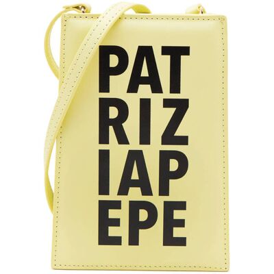 Patrizia Pepe Skórzana torebka na telefon żółty OS Patrizia Pepe Skórzana torebka na telefon żółty OS