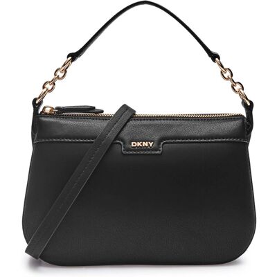 DKNY Skórzana listonoszka czarny OS DKNY Skórzana listonoszka czarny OS