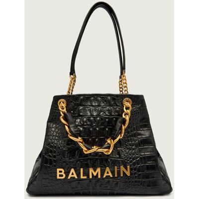 Balmain Skórzana torebka na ramię 1945 SOFT SMALL czarny OS Balmain Skórzana torebka na ramię 1945 SOFT SMALL czarny OS
