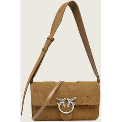 Pinko Torebka na ramię LOVE ONE SLOUCHY CLASSIC zamsz khaki OS Pinko Torebka na ramię LOVE ONE SLOUCHY CLASSIC zamsz khaki OS
