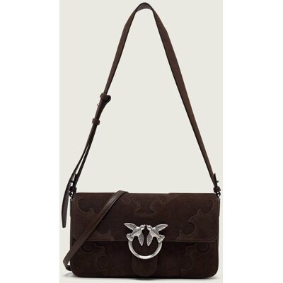 Pinko Torebka na ramię LOVE ONE SLOUCHY CLASSIC zamsz brązowy OS Pinko Torebka na ramię LOVE ONE SLOUCHY CLASSIC zamsz brązowy OS