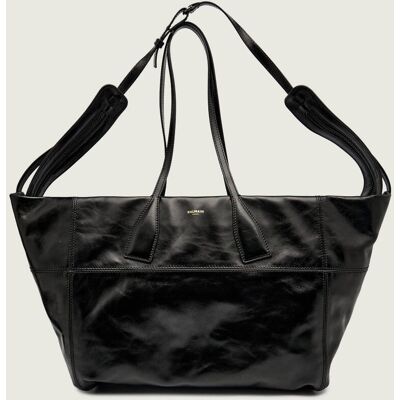 Balmain Skórzana shopperka TRACK ZIP czarny OS Balmain Skórzana shopperka TRACK ZIP czarny OS