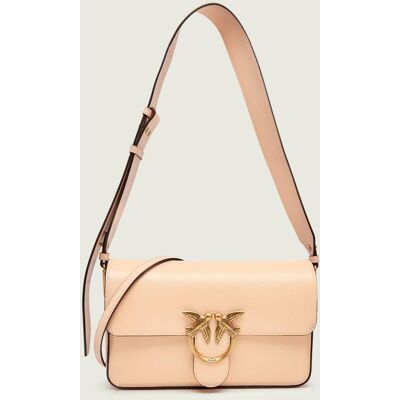 Pinko Skórzana torebka na ramię LOVE ONE SLOUCHY CLASSIC pudrowy róż OS Pinko Skórzana torebka na ramię LOVE ONE SLOUCHY CLASSIC pudrowy róż OS