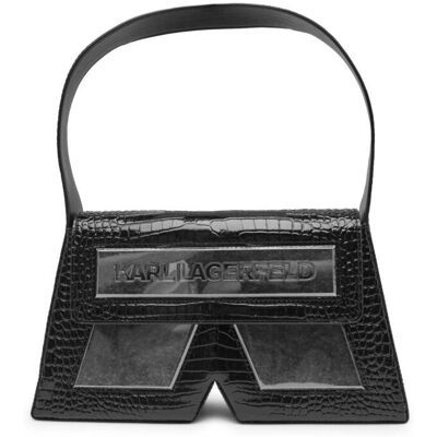 Karl Lagerfeld Skórzana torebka na ramię Essential czarny OS Karl Lagerfeld Skórzana torebka na ramię Essential czarny OS