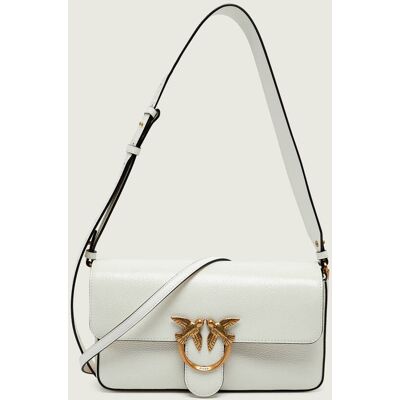 Pinko Skórzana torebka na ramię LOVE ONE SLOUCHY CLASSIC biały OS Pinko Skórzana torebka na ramię LOVE ONE SLOUCHY CLASSIC biały OS