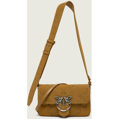 Pinko Torebka na ramię LOVE ONE SLOUCHY MINI zamsz khaki OS Pinko Torebka na ramię LOVE ONE SLOUCHY MINI zamsz khaki OS