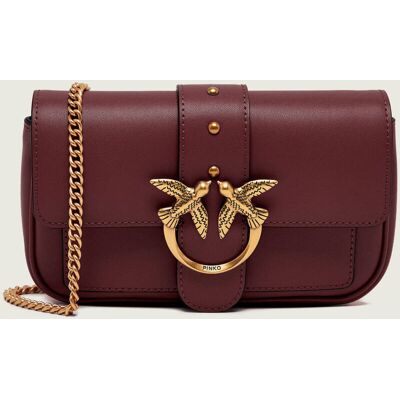 Pinko Skórzana torebka na ramię Love One Pocket bordowy OS Pinko Skórzana torebka na ramię Love One Pocket bordowy OS