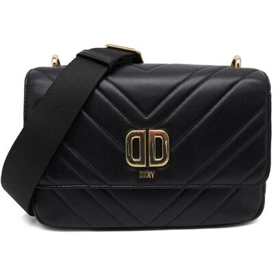 DKNY Skórzana Torebka na ramię czarny OS DKNY Skórzana Torebka na ramię czarny OS