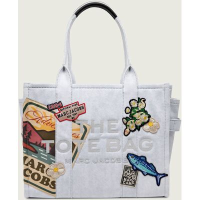 Marc Jacobs Jeansowa shopperka The Large Tote Camp Patchwork Denim Tote Bag błękitny OS Marc Jacobs Jeansowa shopperka The Large Tote Camp Patchwork Denim Tote Bag błękitny OS
