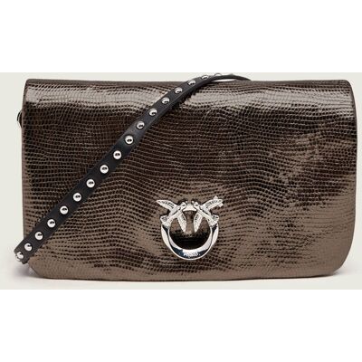 Pinko Skórzana kopertówka Click Soft Horizontal Mini Lam brązowy OS Pinko Skórzana kopertówka Click Soft Horizontal Mini Lam brązowy OS