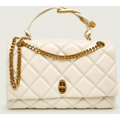 Marc Jacobs Skórzana torebka na ramię The Quilted Dual Convertible Shoulder Bag ecru OS Marc Jacobs Skórzana torebka na ramię The Quilted Dual Convertible Shoulder Bag ecru OS