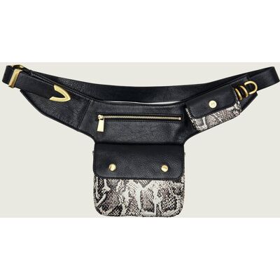 Pinko Skórzana saszetka nerka Marsupio New Biker Python czarny OS Pinko Skórzana saszetka nerka Marsupio New Biker Python czarny OS
