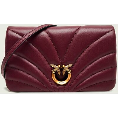 Pinko Skórzana kopertówka Click Horizontal Mini bordowy OS Pinko Skórzana kopertówka Click Horizontal Mini bordowy OS