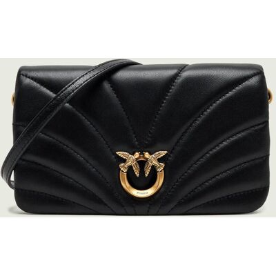 Pinko Skórzana kopertówka Click Horizontal Mini czarny OS Pinko Skórzana kopertówka Click Horizontal Mini czarny OS