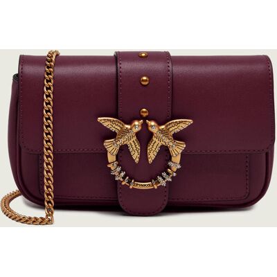 Pinko Skórzana listonoszka/kopertówka Love Pocket New Buckle bordowy OS Pinko Skórzana listonoszka/kopertówka Love Pocket New Buckle bordowy OS