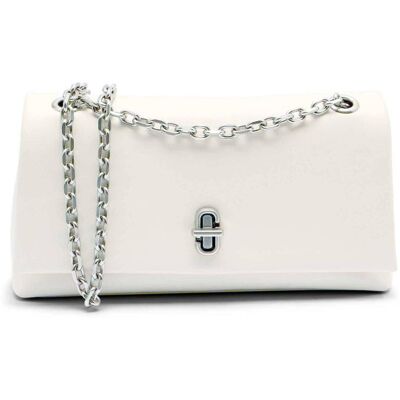Marc Jacobs Skórzana torebka na ramię The Dual Chain Mini Bag beżowy OS Marc Jacobs Skórzana torebka na ramię The Dual Chain Mini Bag beżowy OS