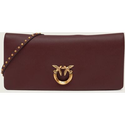 Pinko Skórzana listonoszka/kopertówka CLICK SOFT HORIZONTAL CLASSIC bordowy OS Pinko Skórzana listonoszka/kopertówka CLICK SOFT HORIZONTAL CLASSIC bordowy OS