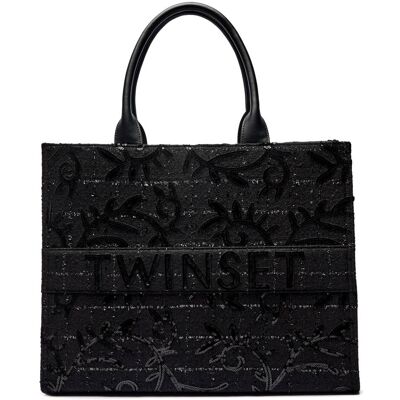 TWINSET Shopperka Victoria czarny OS TWINSET Shopperka Victoria czarny OS