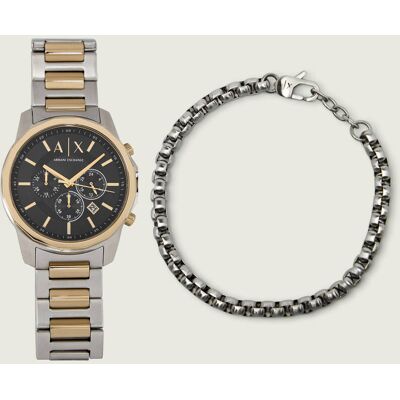 Giorgio Armani Exchange Zegarek + bransoleta Banks Chronograph AX7148SET srebrny OS Giorgio Armani Exchange Zegarek + bransoleta Banks Chronograph AX7148SET srebrny OS