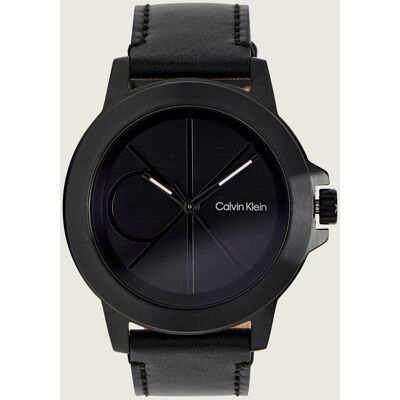 Calvin Klein Zegarek CK Reset 25200525 z dodatkiem skóry czarny OS Calvin Klein Zegarek CK Reset 25200525 z dodatkiem skóry czarny OS