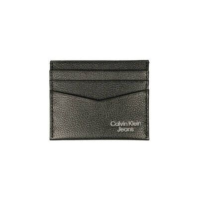 Calvin Klein Jeans Skórzane etui na karty czarny OS Calvin Klein Jeans Skórzane etui na karty czarny OS